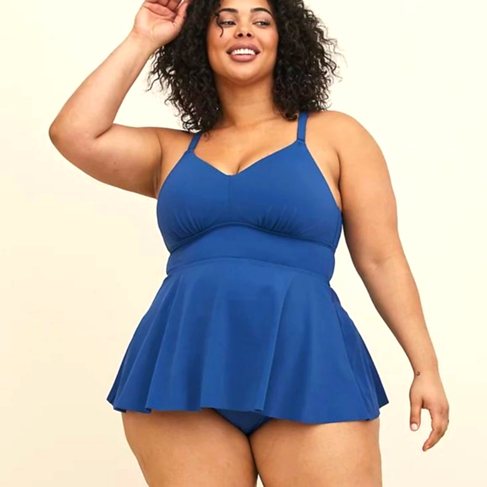 ❤️NWT TORRID TANKINI TOP BACK SMOOTHING WIRELESS RACERBACK Large (C/D) - Picture 2 of 9